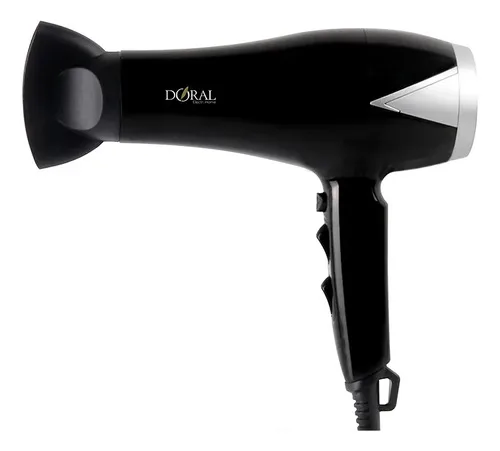 Secador De Pelo Negro Plata Con 2 Velocidades Y 3 Coral Claro