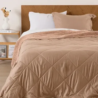 Plumón Sherpa Emboss 1.5 Plazas Café Coral Claro