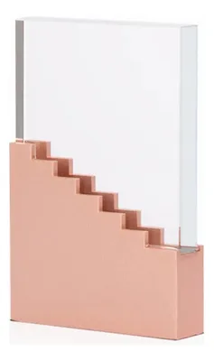Trofeo De Cristal Encobrizado Coral Claro