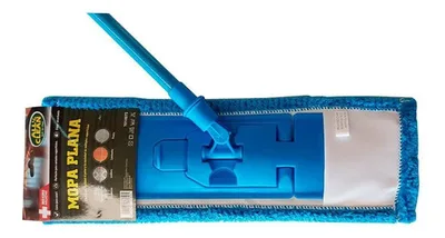 Mopa Piso Plano De Microfibra Absorbente Azul