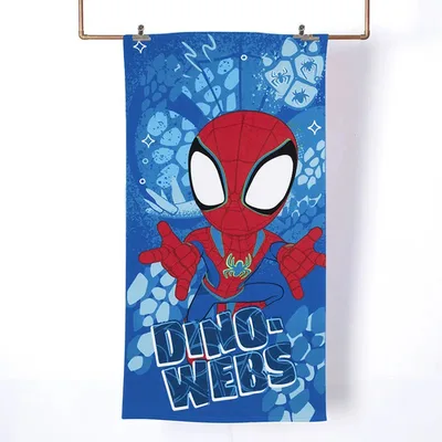 Toalla De Playa 70x140 Cm Con Bolso Spiderman Dino
