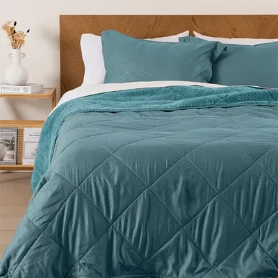 Plumon Sherpa Emboss Turquesa 2 Plazas Turquesa