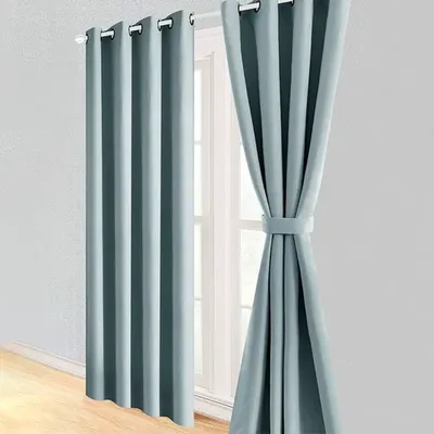 Cortina Blackout Tpu Poliéster 4 Piezas Gris Perla Coral Claro