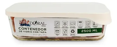 Contenedor De Vidrio Hermético Rectangular 2500 Ml