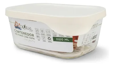 Contenedor De Vidrio Hermético Rectangular 1120 Ml
