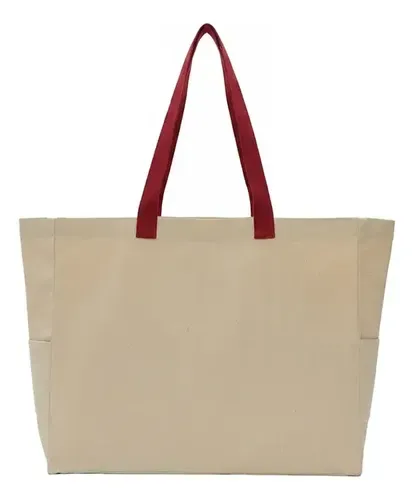 Bolso Tote De Algodón Reciclado Con Bolsillo Interior Azul