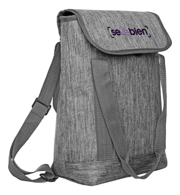 Mochila De Poliéster Con Tapa Y División Ajustable Gris