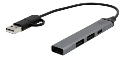 Adaptador Hub Multipuerto Corporativo De Aluminio Reciclado Gris