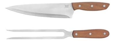 Set De Asado De Madera Y Acero Inoxidable Corporativo