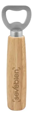 Abridor De Botellas De Acero Inoxidable Con Mango De Madera