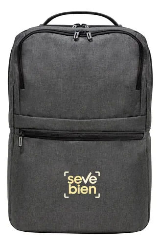 Mochila Corporativa De Poliéster Con Logo Gris