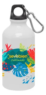 Botella De Aluminio Sublimable Con Tapa Plástica Blanco