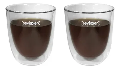 Vaso De Vidrio Doble Pared Para Bebidas Frías Y Calientes Transparente