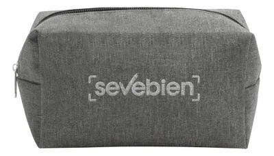 Necessaire De Poliéster Con Amplio Compartimento Gris