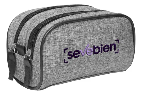 Necessaire De Viaje De Poliéster Con Compartimentos Gris