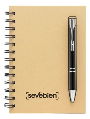 Set Libreta Y Bolígrafo Corporativo Cartón Negro