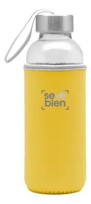 Botella De Vidrio Con Funda De Neopreno Amarillo
