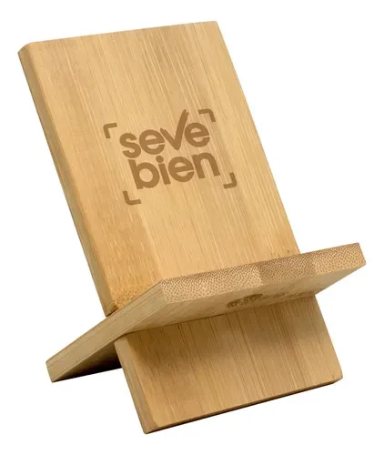 Soporte De Escritorio De Bambú Para Celular