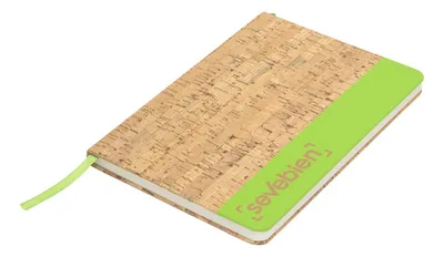 Libreta Tapa De Corcho Con Cinta Señaladora Verde