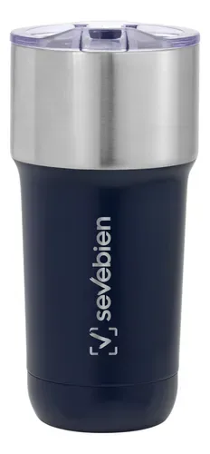 Termo De Acero Inoxidable 600 Ml Con Tapa De Poliestireno Azul