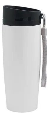 Taza De Acero Inoxidable Doble Pared Con Tapa Negro