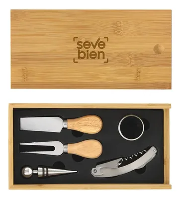 Set De Accesorios Para Vino Y Quesos Corporativo