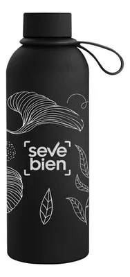 Botella Térmica De Acero Inoxidable Corporativa Negro