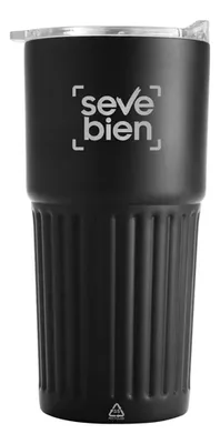 Termo De Acero Inoxidable 600 Ml Con Aislamiento Térmico Negro