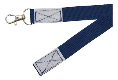 Lanyard De Polyester Con Mosquetón Metálico Azul Marino