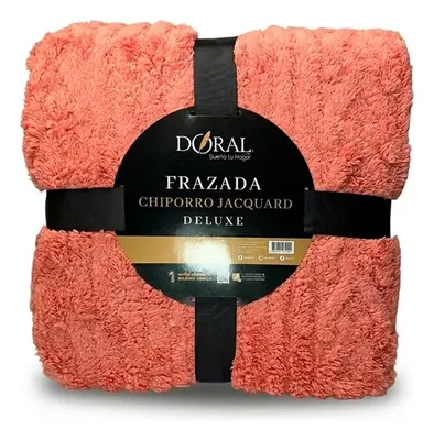 Frazada Térmica Chiporro Jacquard 1.5 Plazas Coral Claro