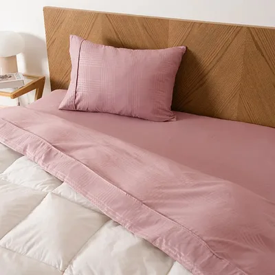 Juego De Sábanas Embossed 1.5 Plazas Rosado Rosa
