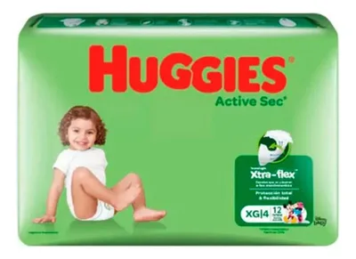 Pañal Desechable Huggies Active Sec Xg Niñas