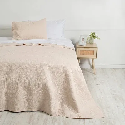 Quilt Reversible Microfibra 1.5 Plazas Portugal Coral Claro