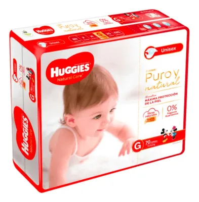Pañal Desechable Huggies Natural Care Talla G Niñas