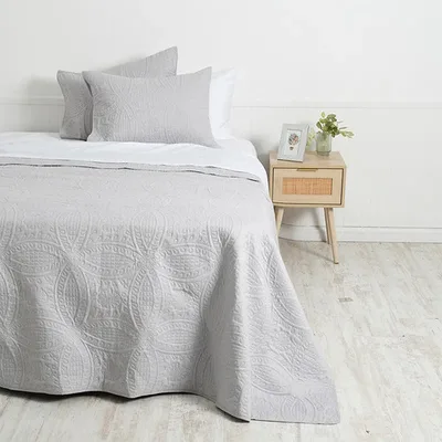 Quilt Portugal Microfibra 2 Plazas Reversible Gris