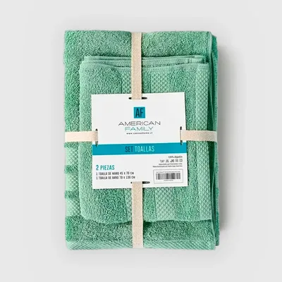 Set De Toallas 100% Algodón Mano Y Baño Coral Claro