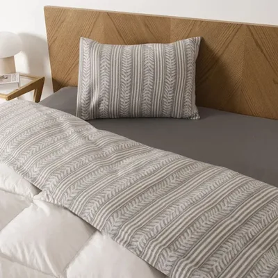 Set De Sábanas Polar Estampadas 1.5 Plazas Térmica Verde Oscuro