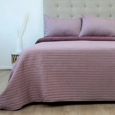 Quilt Hotpress Sena Sherpa 2 Plazas Poliéster Coral Claro