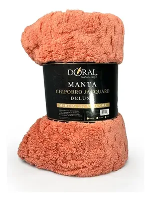 Manta Chiporro Jacquard Térmica Poliéster Coral
