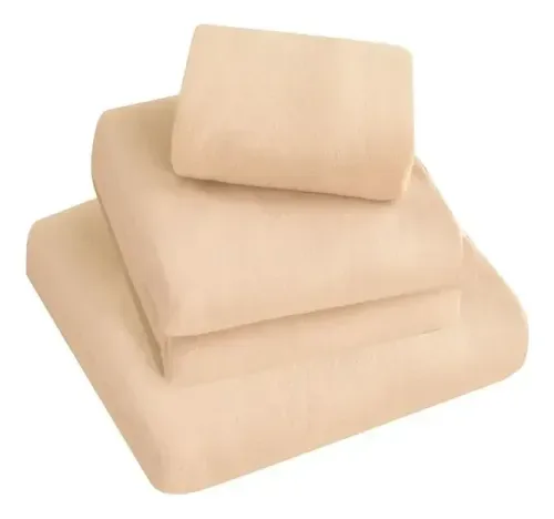 Set De Sábanas Polar Lisa 2.5 Plazas Beige Beige