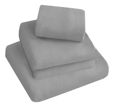 Set De Sábanas Polar Lisa 2 Plazas Gris Plata Verde Oscuro