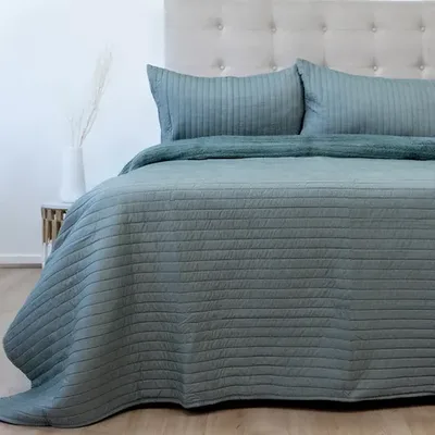 Quilt Hotpress Sherpa 2 Plazas Verde Pastel Coral Claro