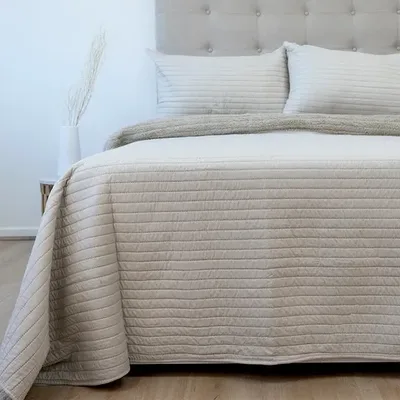 Quilt Hotpress Sena Con Sherpa 2 Plazas Beige Beige