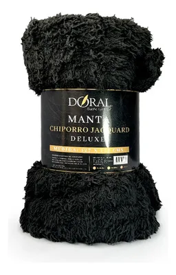 Manta Chiporro Jacquard Térmica Poliéster Negro