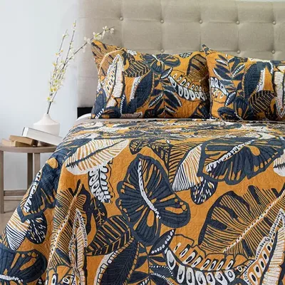 Quilt Hotpress Estampado 2.5 Plazas Poliéster Coral Claro