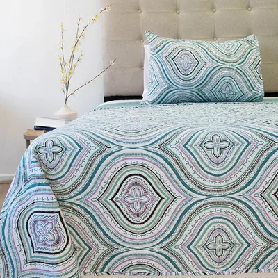 Quilt Stitchy Estampado 1.5 Plazas Poliéster Coral Claro