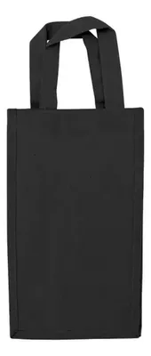 Bolsa 2 Botellas Vino Algodón Negro 10 Oz Negro