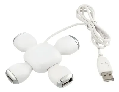 Usb Hub 4 Ports 2.0 - White Blanco