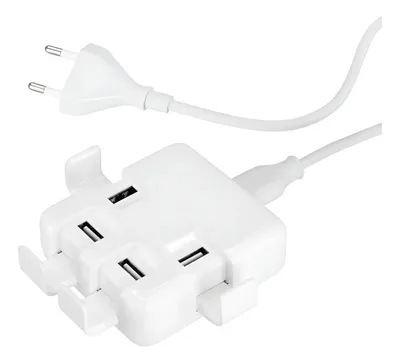 Usb Hub 4 Ports Power Strip - White Blanco