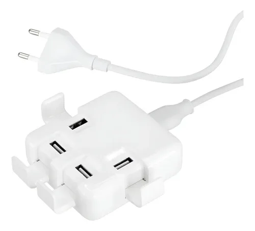 Usb Hub 4 Ports Power Strip - White Blanco
